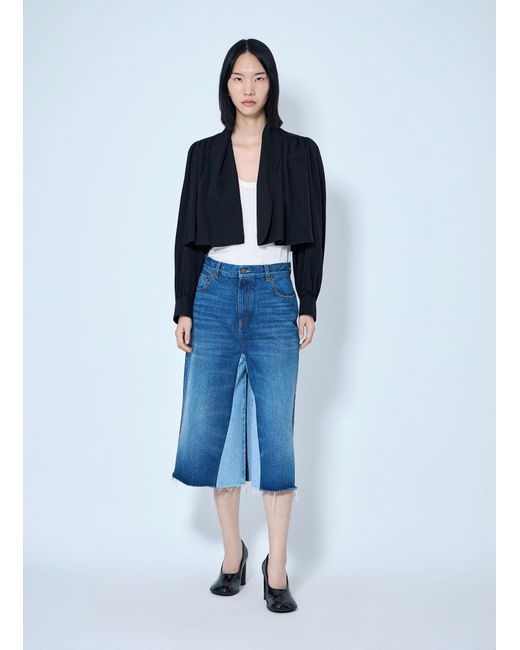 Chloé Blue Chloé Gathered Cropped Jacket