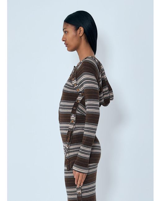 Miss Sixty Green Hooded Stripe Sweater