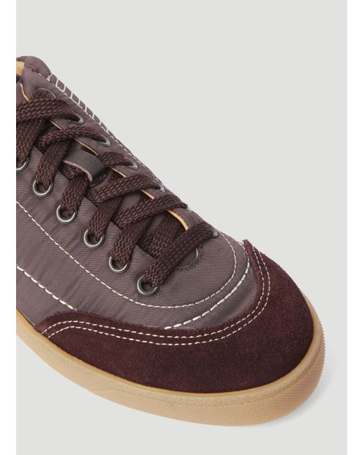 Dries Van Noten Brown Cassetta Panelled Nylon Sneakers