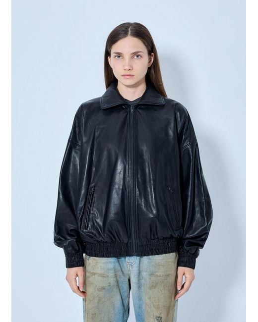 Acne Blue Leather Jacket