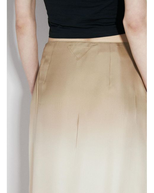 Prada Natural Ombre Silk Midi Skirt