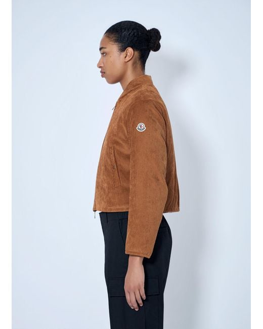 Moncler Blue Blageon Corduroy Reversible Down Jacket