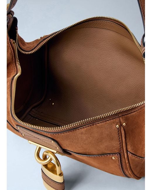 Chloé Brown Chloé Paddington Suede Crossbody Bag