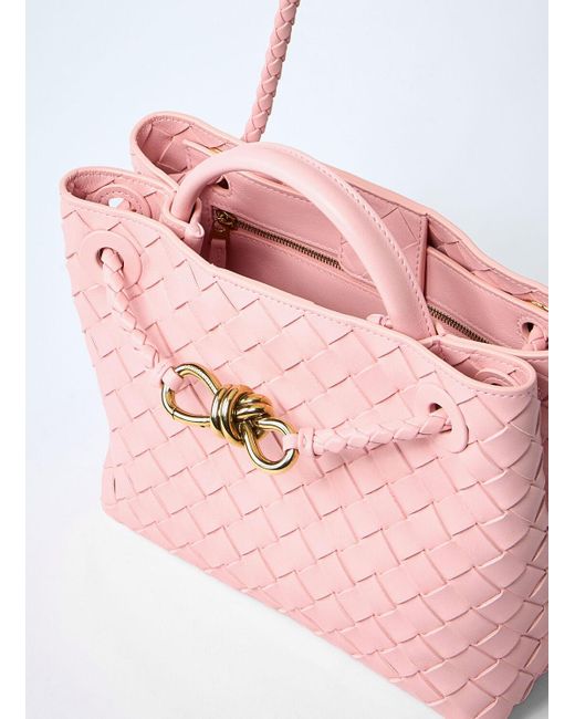 Bottega Veneta Pink Small Andiamo Handbag