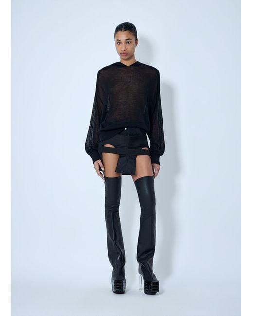 Rick Owens Blue Temple Mini Skirt
