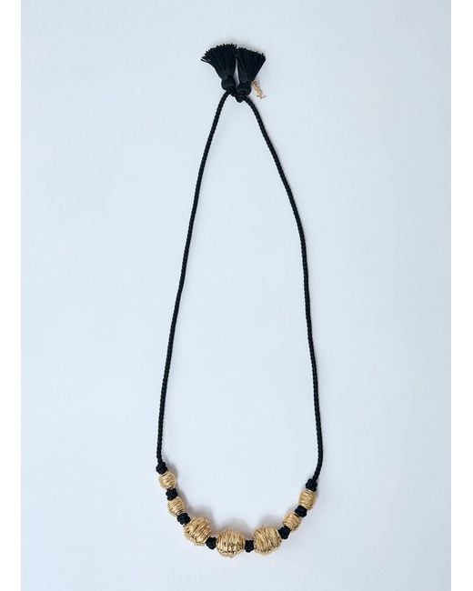 Saint Laurent Black Metal And Tassel Necklace
