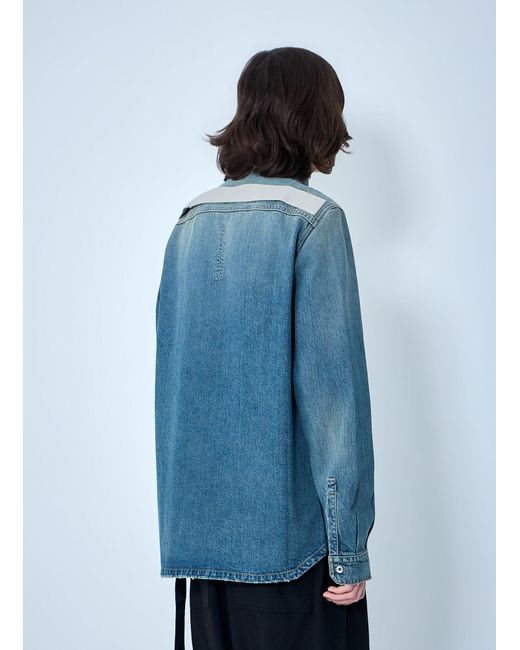 Rick Owens Blue Drkshdw Denim Overshirt Jacket for men