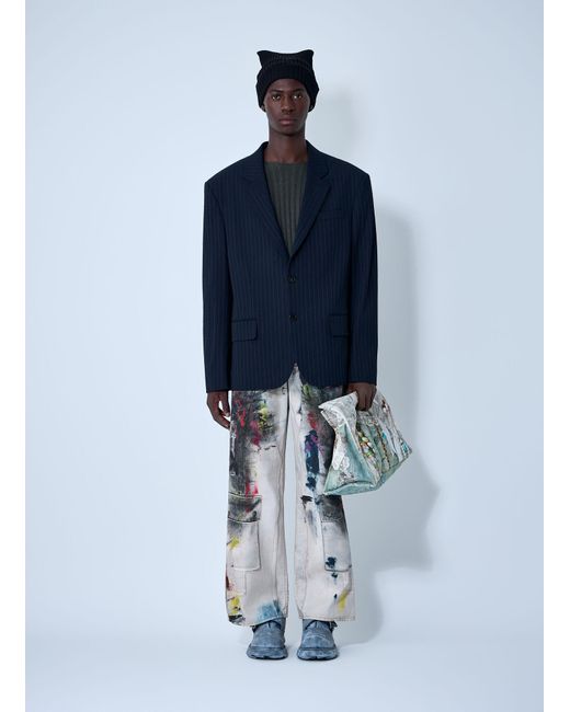 Acne Blue Single-Breasted Blazer for men
