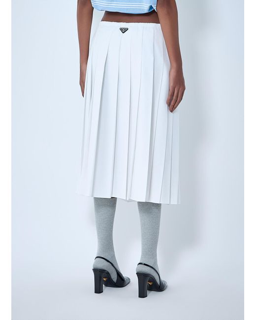 Prada Blue Pleated Midi Skirt