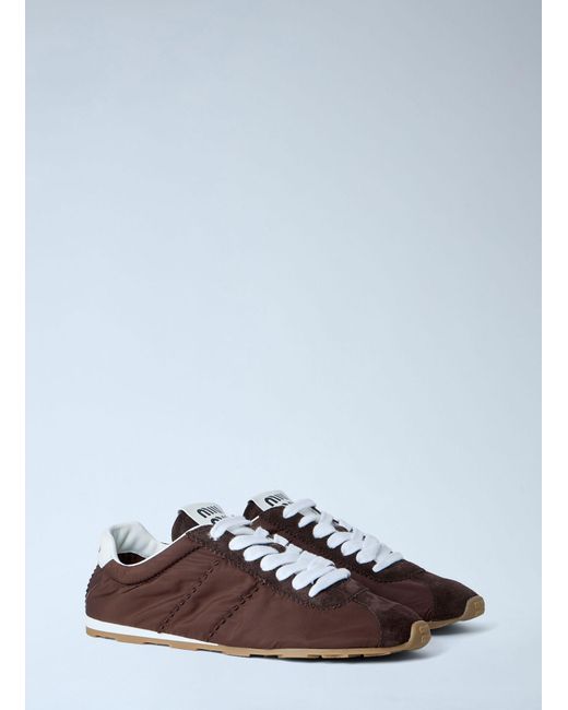 Miu Miu White Logo Patch Sneakers