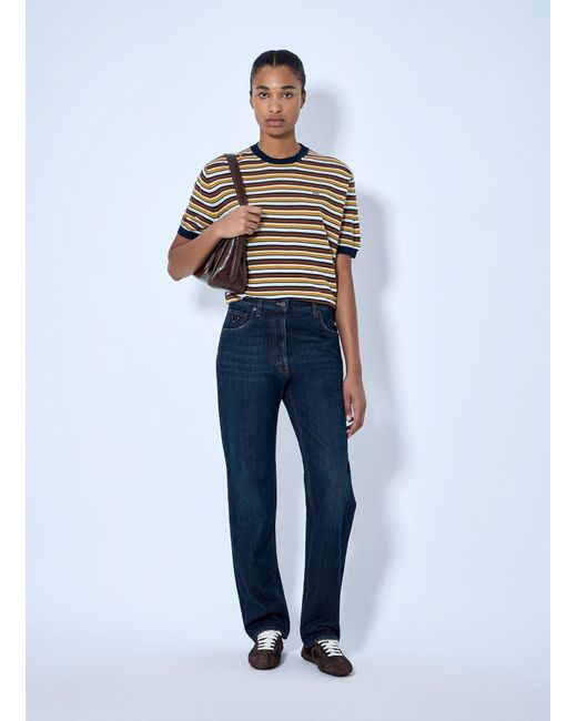 Prada Blue Straight-Leg Washed Denim Jeans