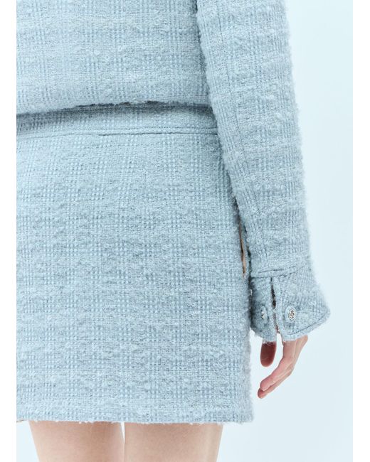 Gucci Blue Tweed Mini Skirt
