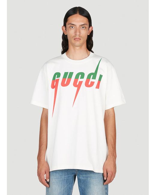 Gucci White Blade Print T-shirt for men