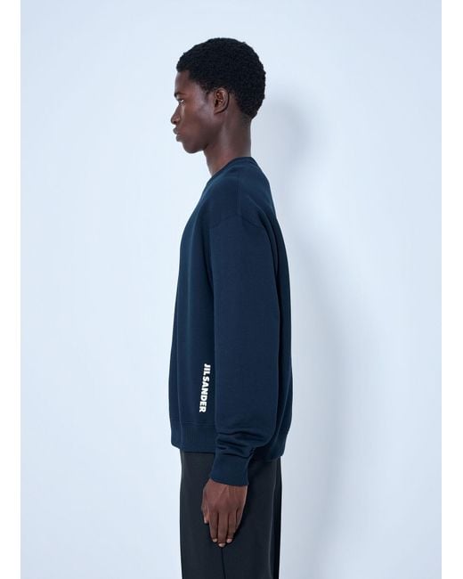 Jil Sander Blue Crewneck Sweatshirt for men