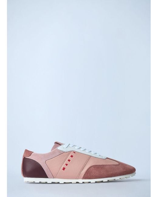 Marni White Softy Soccer Leather Sneakers