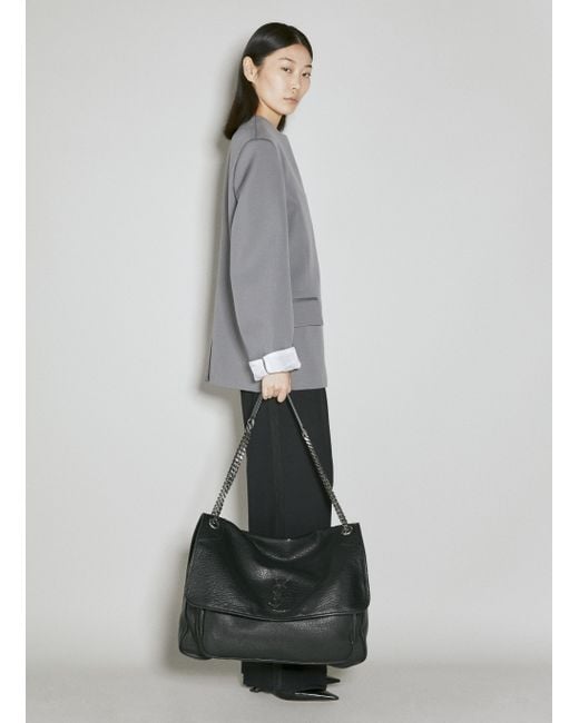 Saint Laurent Gray Oversized Niki Shoulder Bag