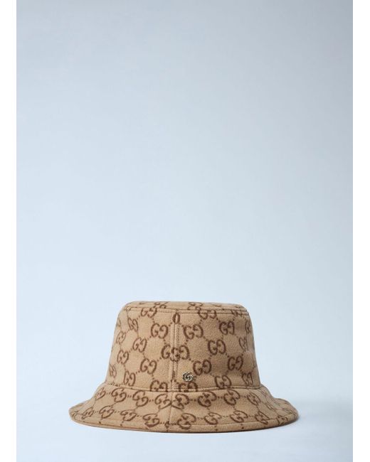 Gucci Blue Logo Motif Bucket Hat