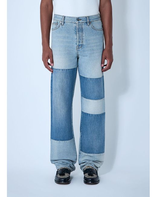 Gucci Blue Contrast Panel Jeans for men