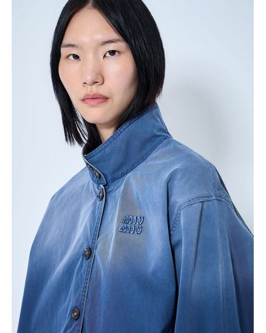 Miu Miu Blue Old Washed Twill Blouson Jacket