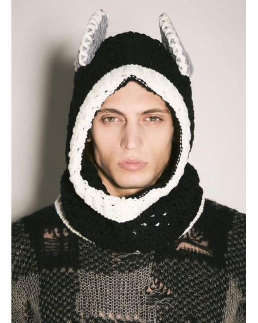 Marni Black Donkey Puppet Balaclava for men