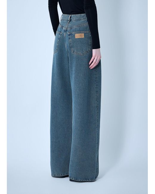 MM6 by Maison Margiela Blue Wide-Leg Patch Pocket Jeans