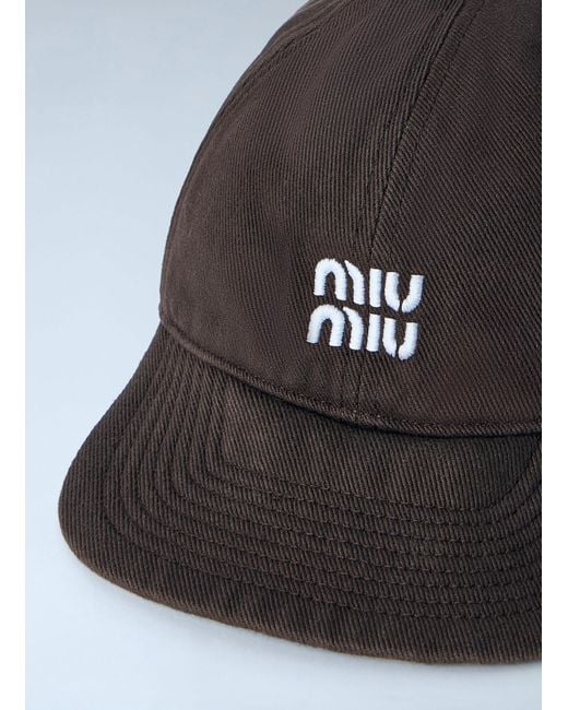 Miu Miu Blue Denim Baseball Cap for men