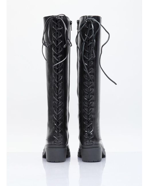 Alexander Wang Black Terrain Lace-up Knee-high Boots