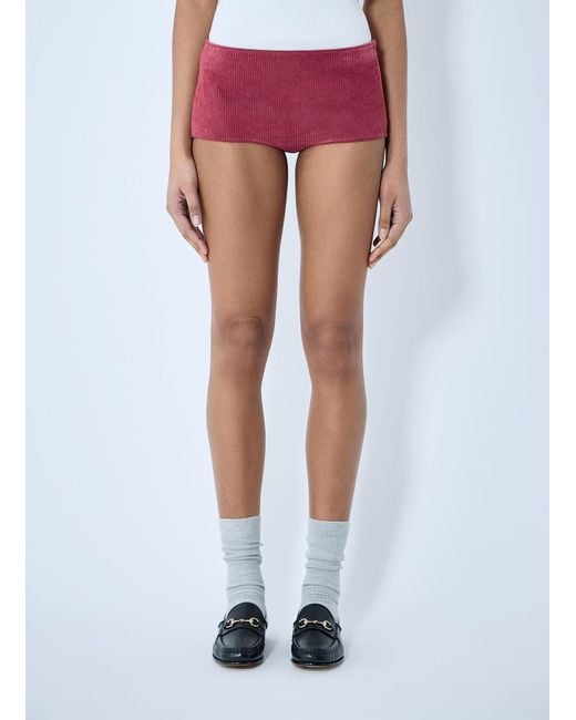 Gucci Blue Suede Mini Shorts
