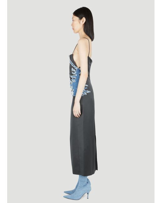 Y. Project Blue Y/Project Satin Whisker Dress