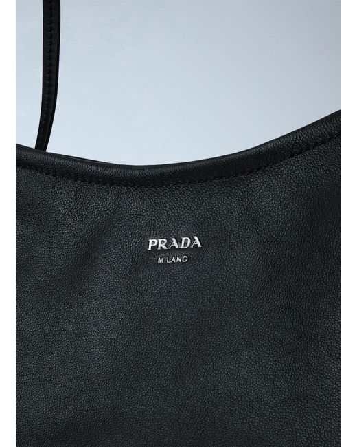 Prada Blue Leather Large Route Tote Bag
