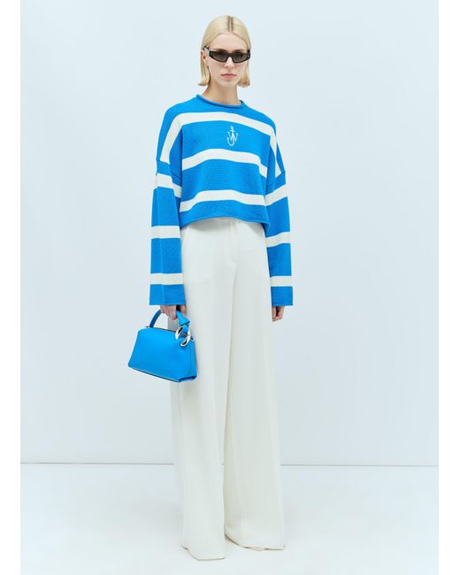 J.W. Anderson Blue Cropped Anchor Sweater