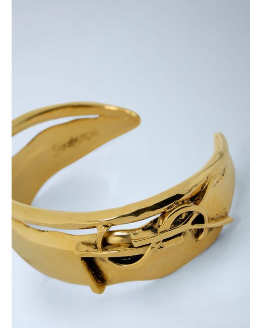 Saint Laurent Blue Textured Metal Bangle