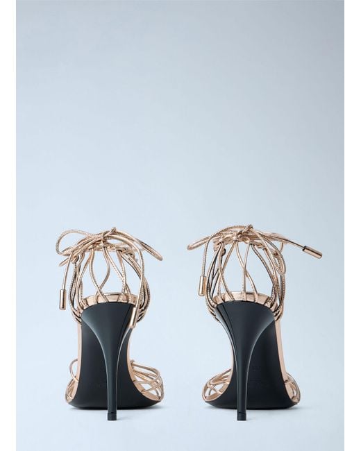 Saint Laurent White Babylone Stiletto Sandals