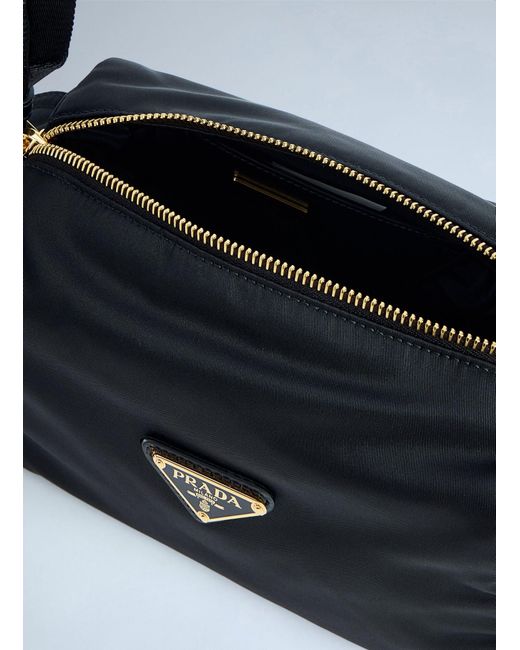 Prada Blue Explore Small Re-Nylon And Leather Shoulder Bag