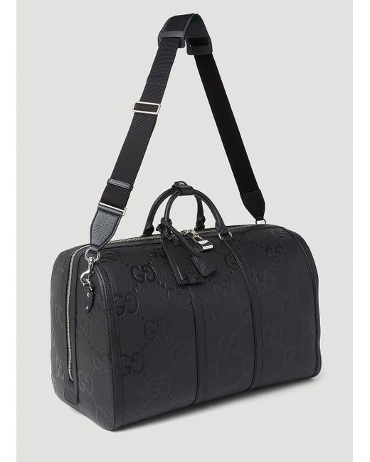 Jumbo GG large duffle bag in black leather