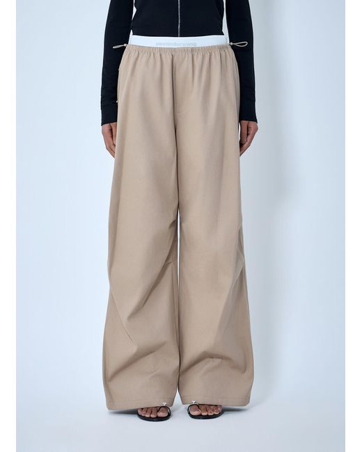 Alexander Wang Natural Wide-Leg Elasticated Waist Pants