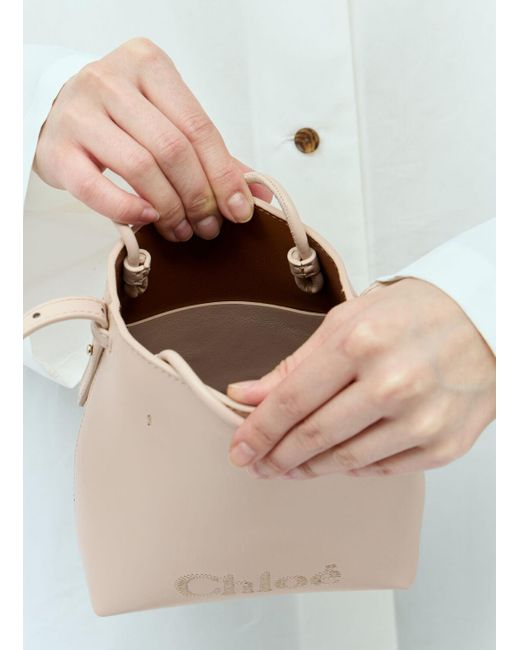 Chloé White Sense Micro Tote Bag