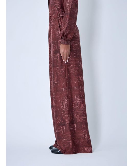 Max Mara Red Silk Pants