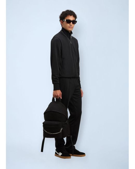 Palm Angels Black Logo Plate Backpack for men