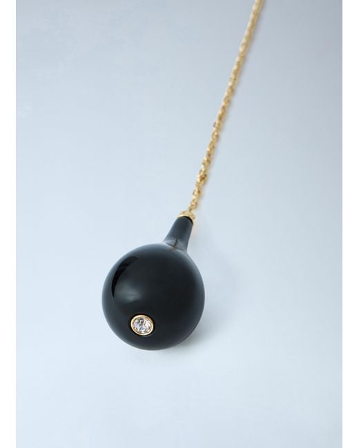 Totême Blue Medium Onyx Drop Necklace