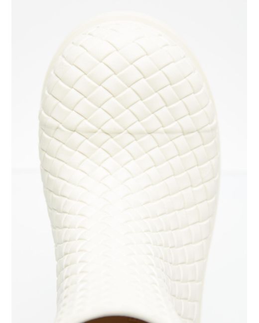 Bottega Veneta White Fireman Intreccio Ankle Boots