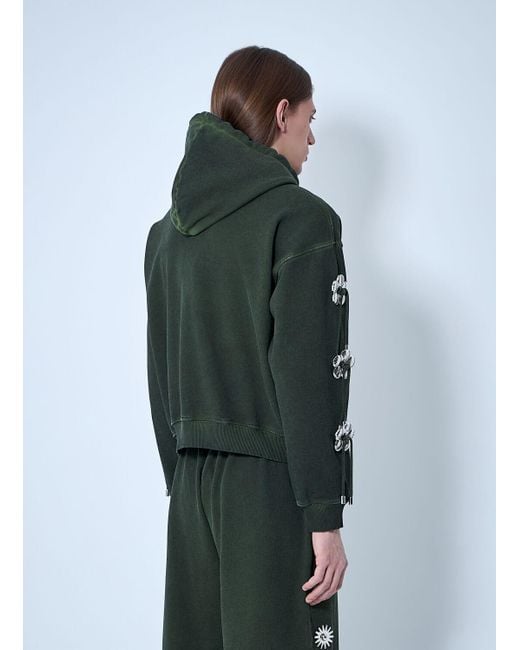 Chopova Lowena Dallas Hooded Sweatshirt in Green | Lyst