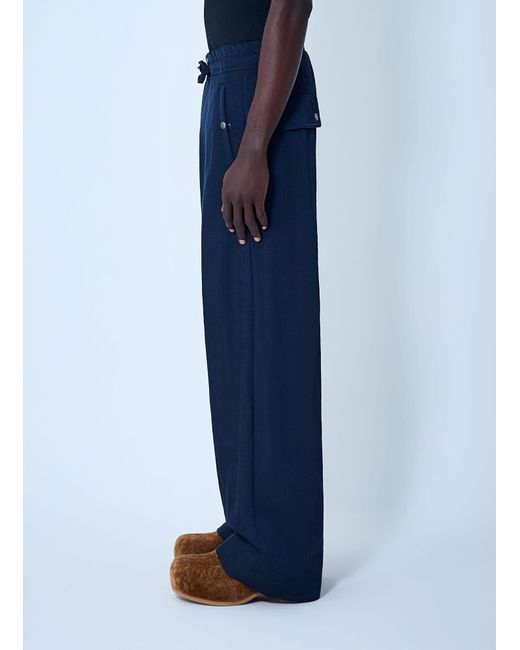 Dries Van Noten Blue Drawstring Pants for men