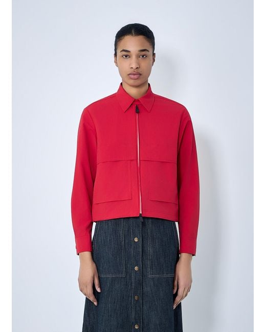 Moncler Red Zip-Up Cotton Jacket