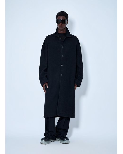 Rick Owens Blue Buttoned Brad Coat for men