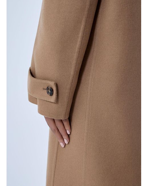 Saint Laurent White Brushed Cashmere-And-Wool-Blend Coat