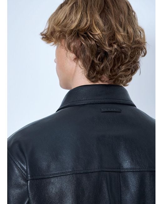 Marni Gray Leather And Suede Panel Jacket for men
