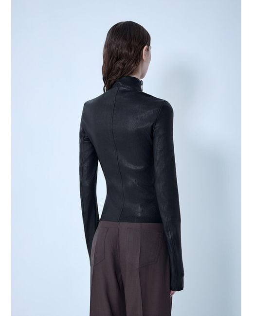 Rick Owens Blue Gary Leather Jacket