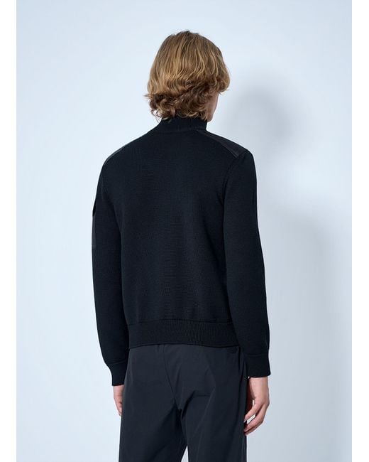 Moncler Blue Zip-Up High-Neck Sweater for men