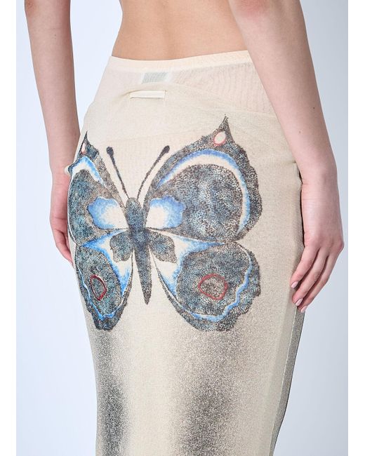 Jean Paul Gaultier White Double Layer Mesh Skirt